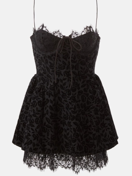 For Love And Lemons Dresses & Skirts - For Love and Lemons Shae Black Velvet Lace Mini Dress Bodice - Size XXS